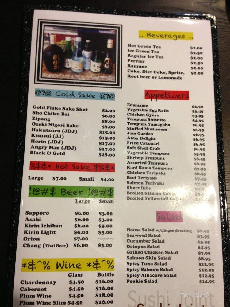 Sushi Joint - Fullerton, CA menu_pic