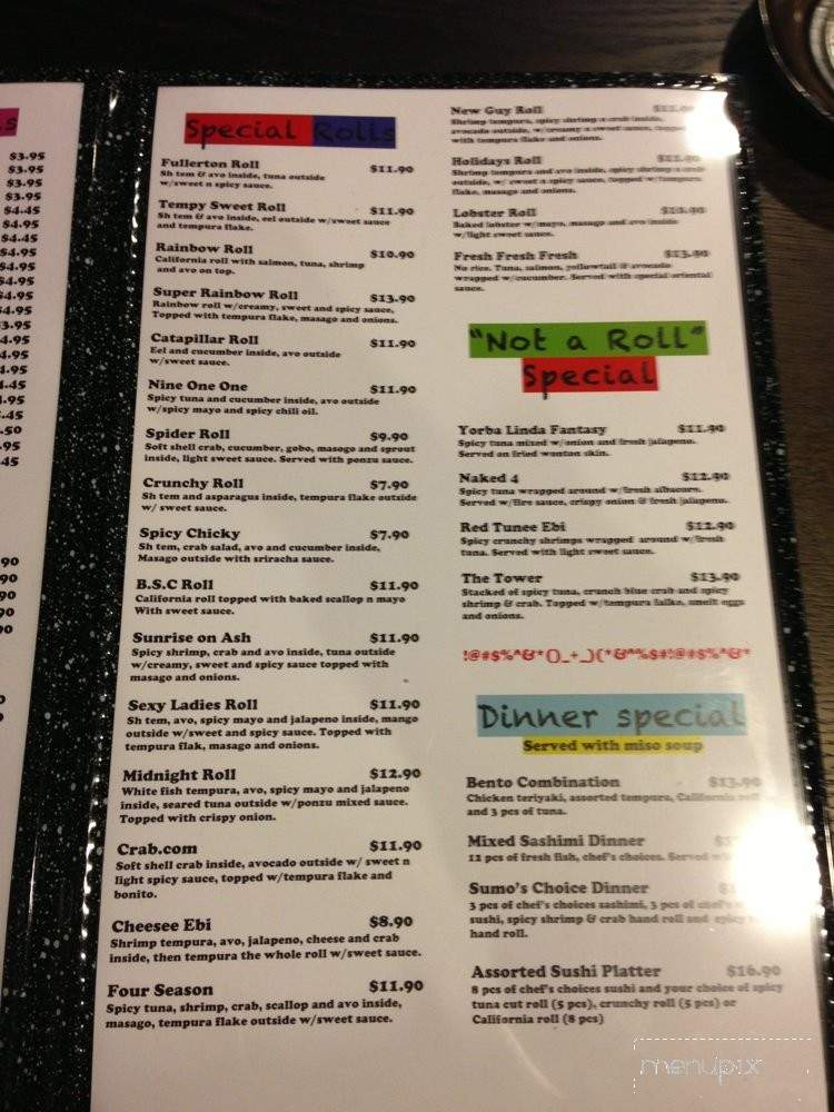 Sushi Joint - Fullerton, CA menu_pic