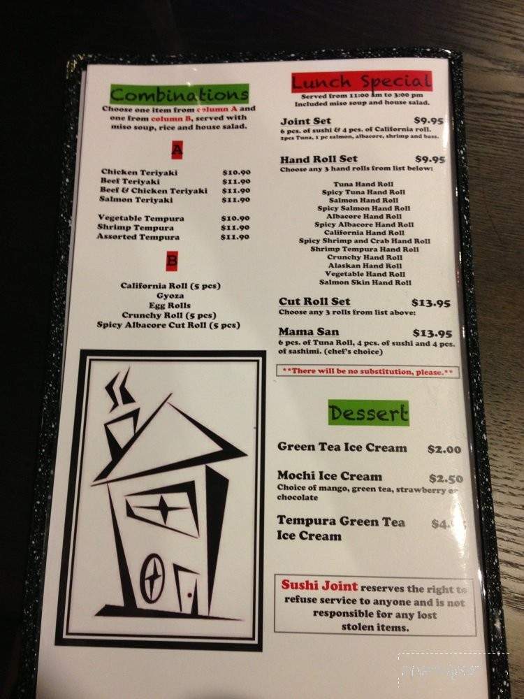 Sushi Joint - Fullerton, CA menu_pic