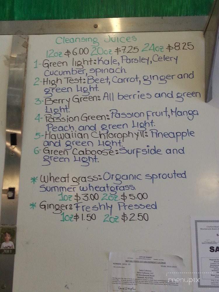 Juice Caboose - Summit, NJ menu_pic