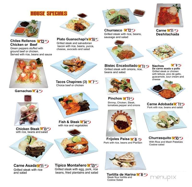 Guanachapis Bar n Grill - Waltham, MA menu_pic