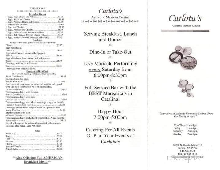 Burrito Bronco's - McAllen, TX menu_pic