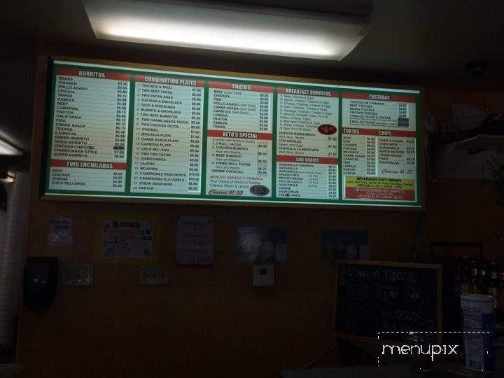 Beto's Tacos - Sacramento, CA menu_pic
