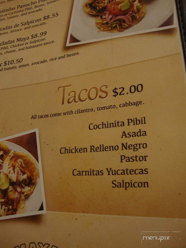 Mayan Manjar Yucateco Restaurant - Lakewood, CO menu_pic