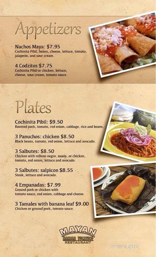 Mayan Manjar Yucateco Restaurant - Lakewood, CO menu_pic