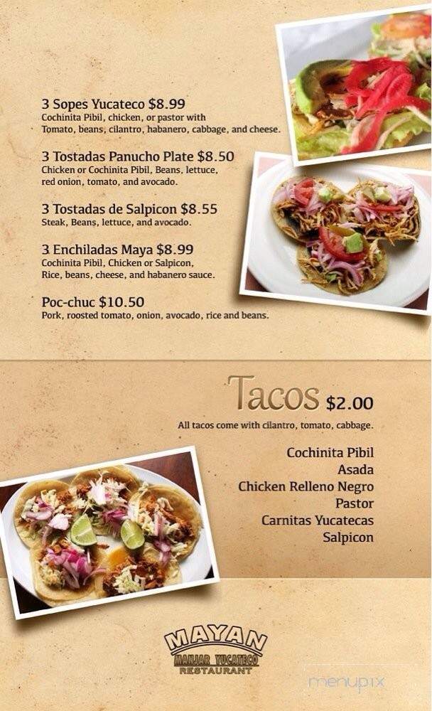 Mayan Manjar Yucateco Restaurant - Lakewood, CO menu_pic