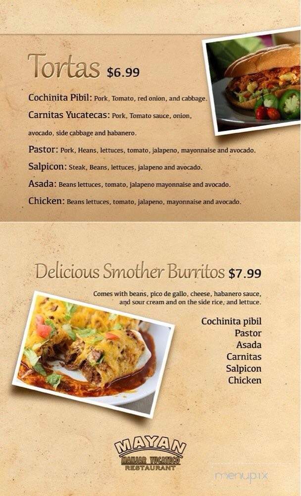 Mayan Manjar Yucateco Restaurant - Lakewood, CO menu_pic