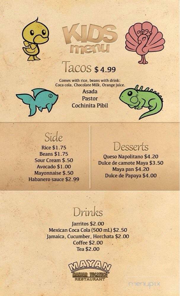 Mayan Manjar Yucateco Restaurant - Lakewood, CO menu_pic