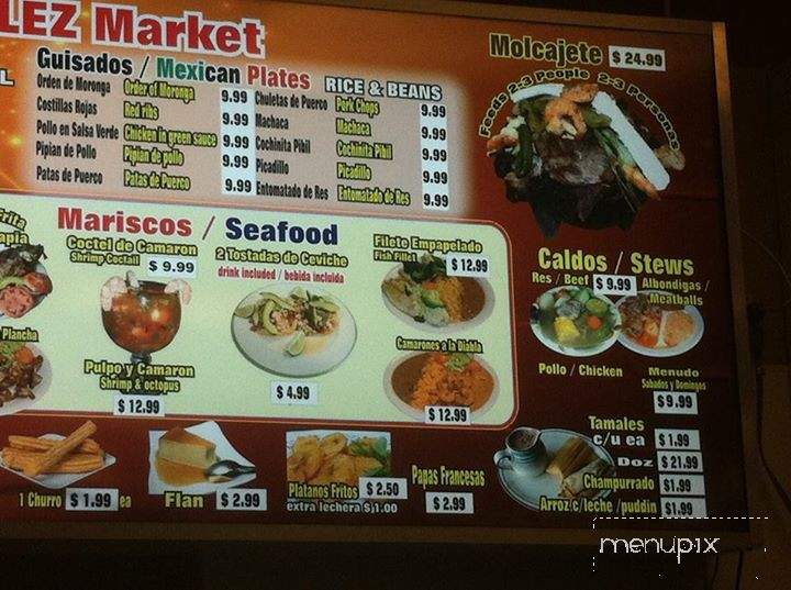 Gonzalez Market - Salt Lake City, UT menu_pic