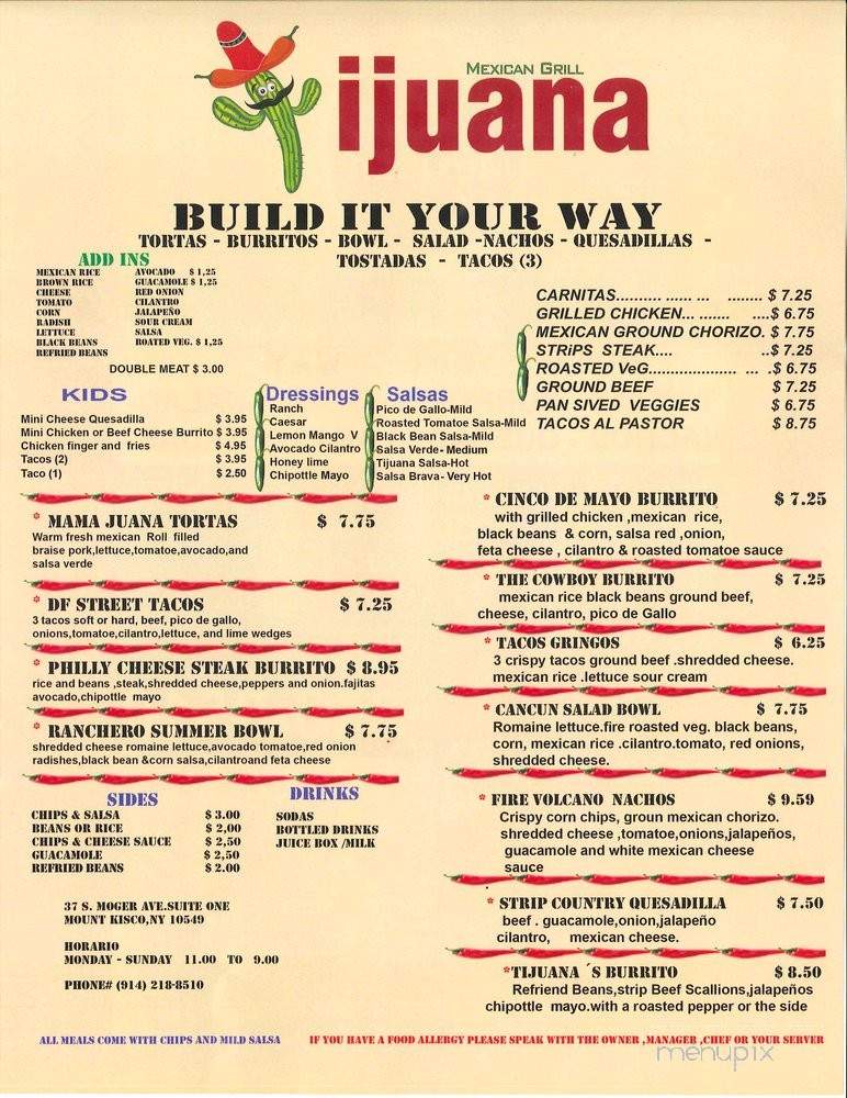 /380336319/Tijuana-Mexican-Grill-Menu-Mount-Kisco-NY - Mount Kisco, NY