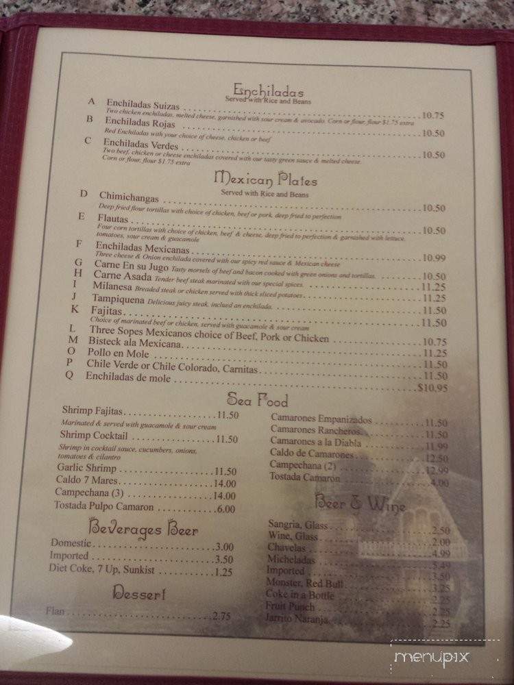 El Parian - San Jose, CA menu_pic