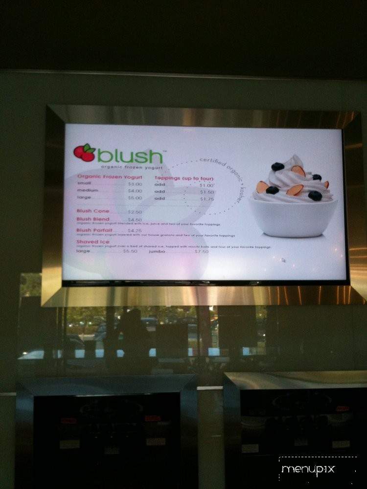Blush Organic Frozen Yogurt - Walnut Creek, CA menu_pic