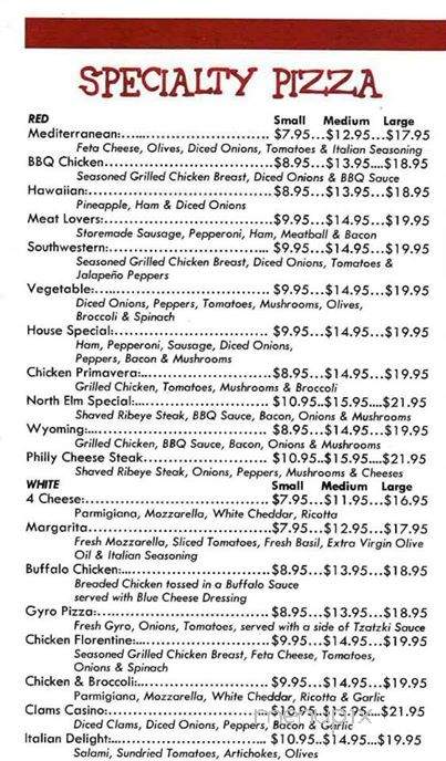 North Elm Pizza - Torrington, CT menu_pic