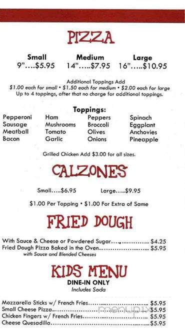 North Elm Pizza - Torrington, CT menu_pic