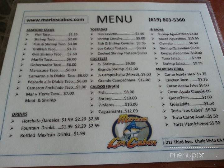 Mariscos Los Cabos - Chula Vista, CA menu_pic