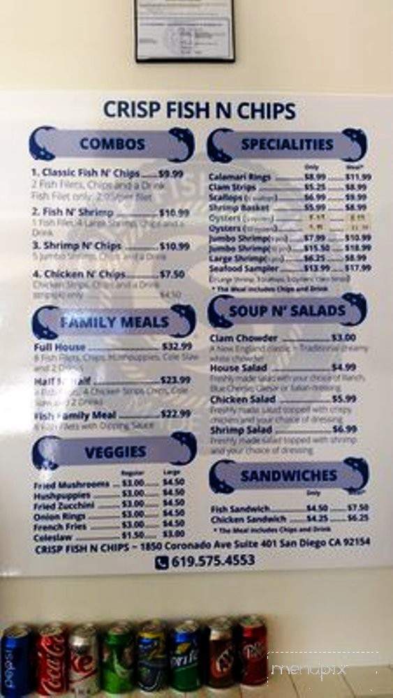 Crisp Fish n Chips - San Diego, CA menu_pic
