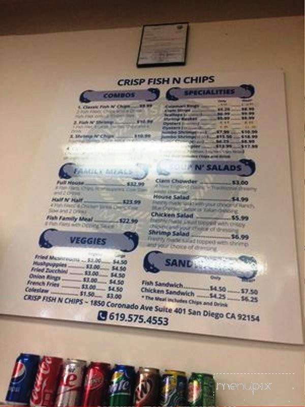 Crisp Fish n Chips - San Diego, CA menu_pic