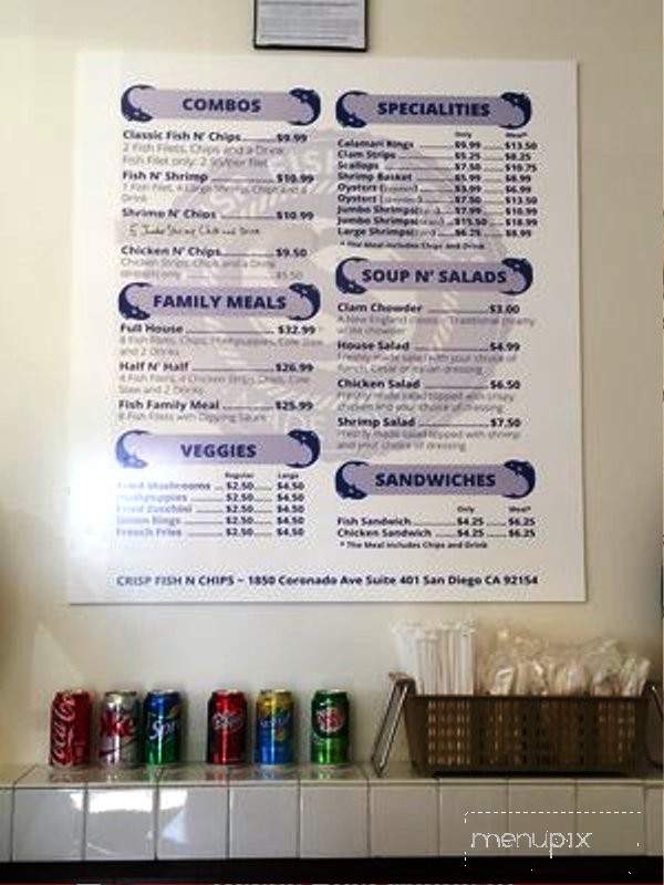 Crisp Fish n Chips - San Diego, CA menu_pic