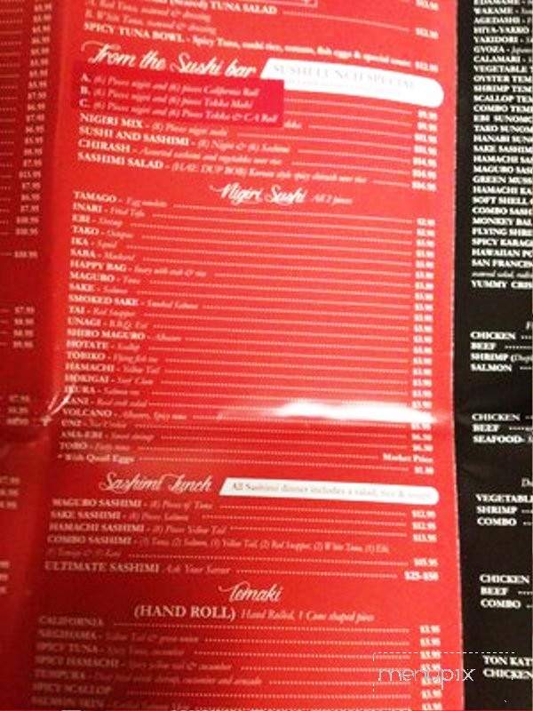 Hanabi Sushi - Concord, CA menu_pic