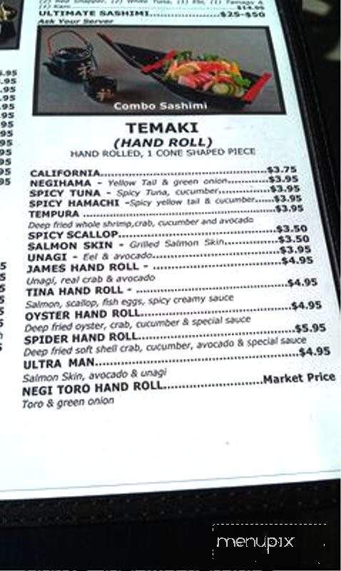 Hanabi Sushi - Concord, CA menu_pic