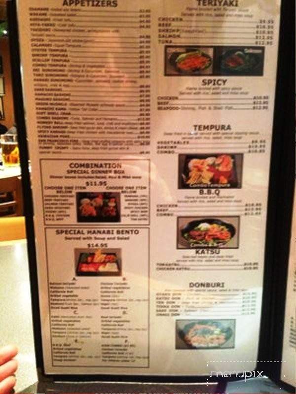 Hanabi Sushi - Concord, CA menu_pic