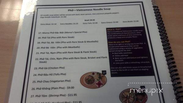 Mama Pho - Honolulu, HI menu_pic