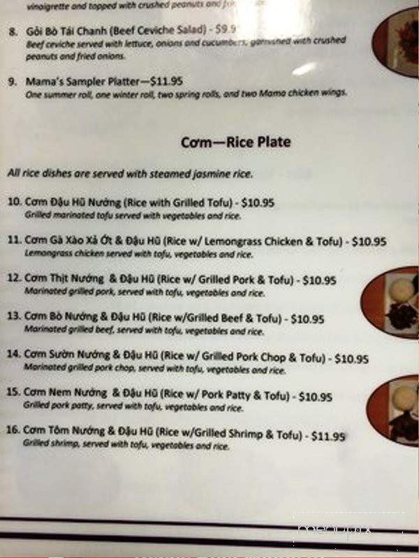 Mama Pho - Honolulu, HI menu_pic