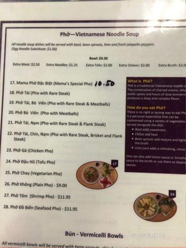 Mama Pho - Honolulu, HI menu_pic