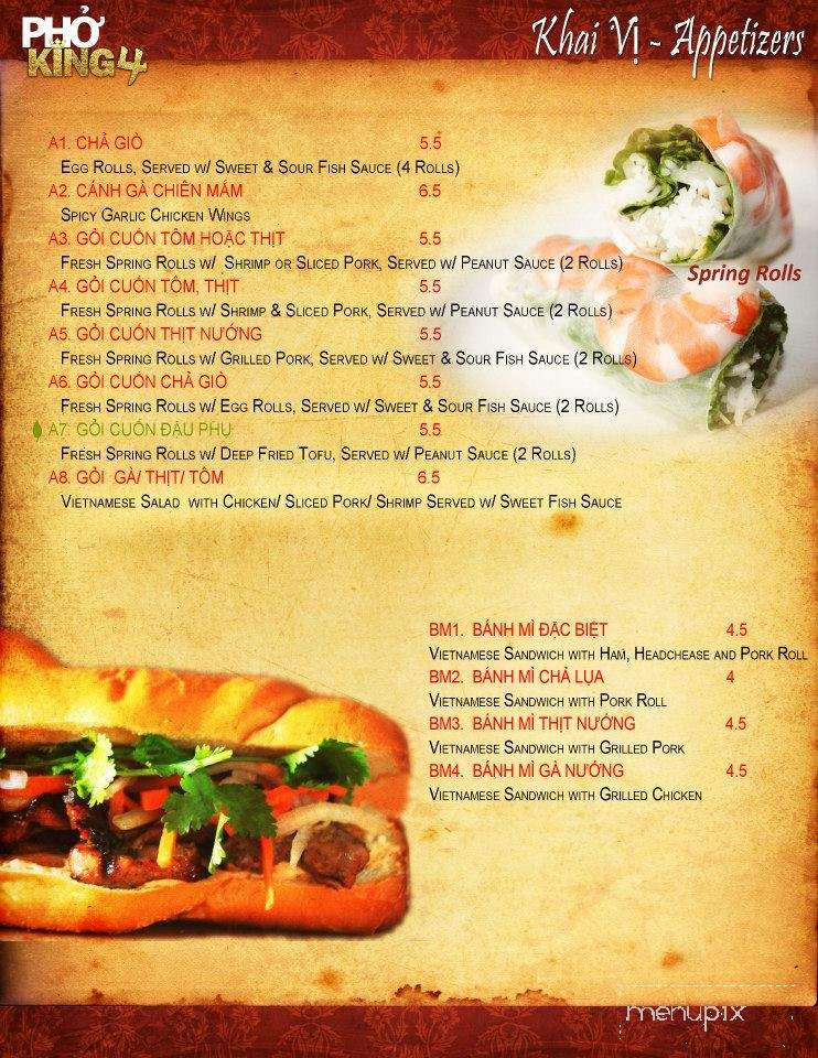 Pho King 4 - Davis, CA menu_pic