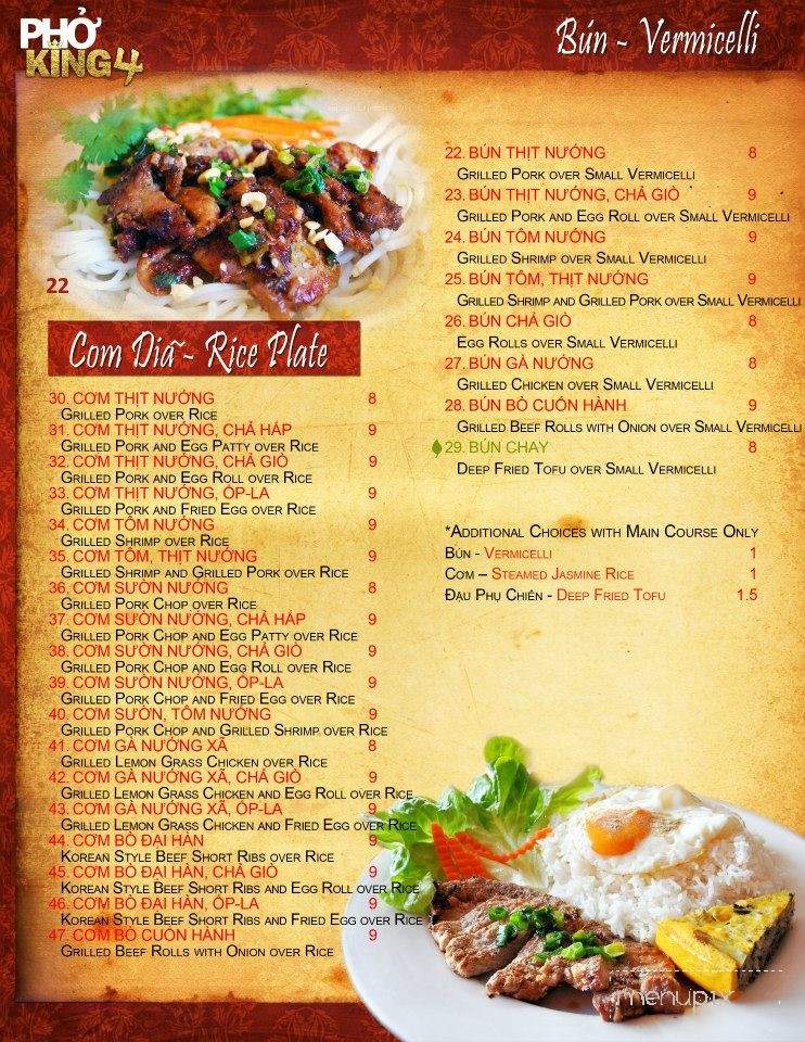 Pho King 4 - Davis, CA menu_pic
