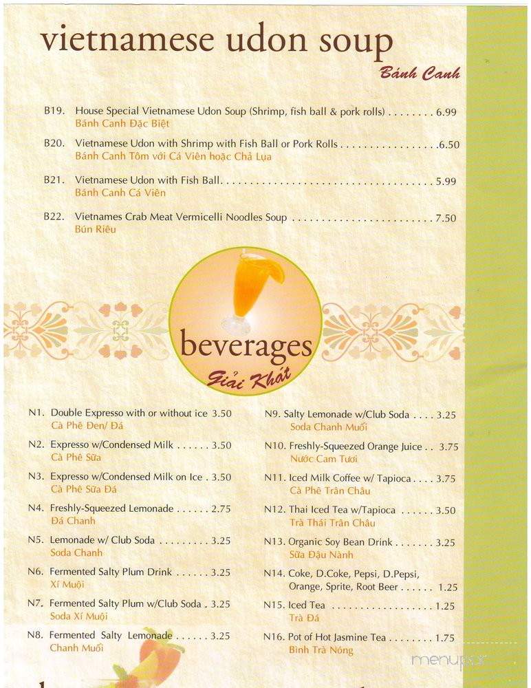 Pho Lena & Grill - Escondido, CA menu_pic