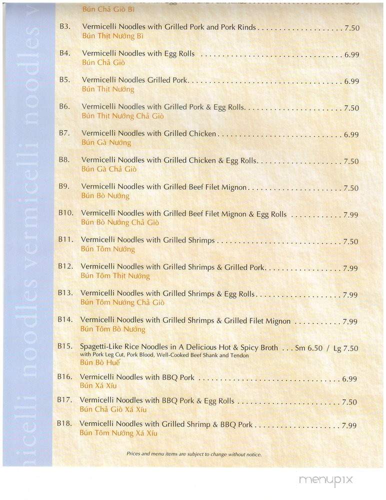 Pho Lena & Grill - Escondido, CA menu_pic