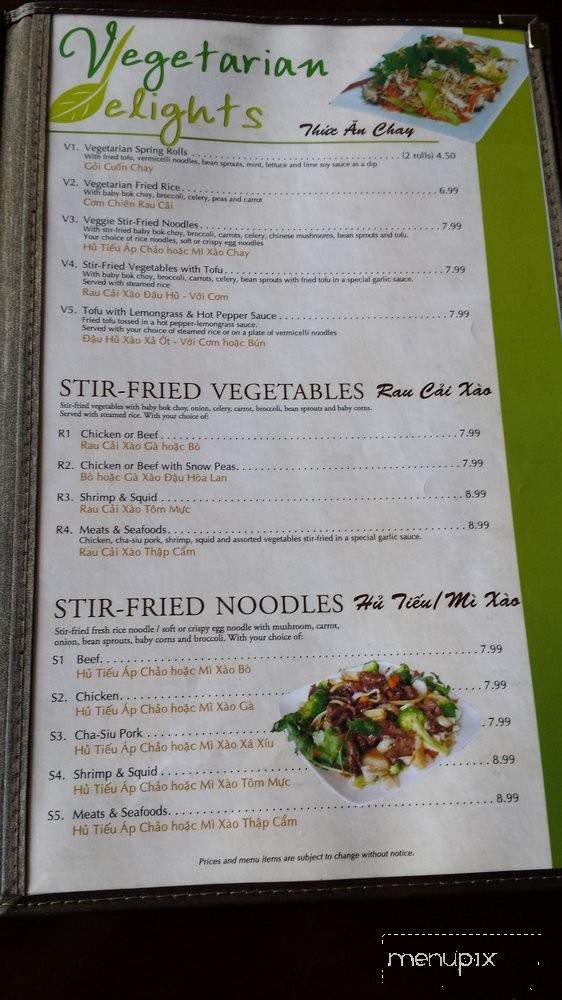 Pho Lena & Grill - Escondido, CA menu_pic