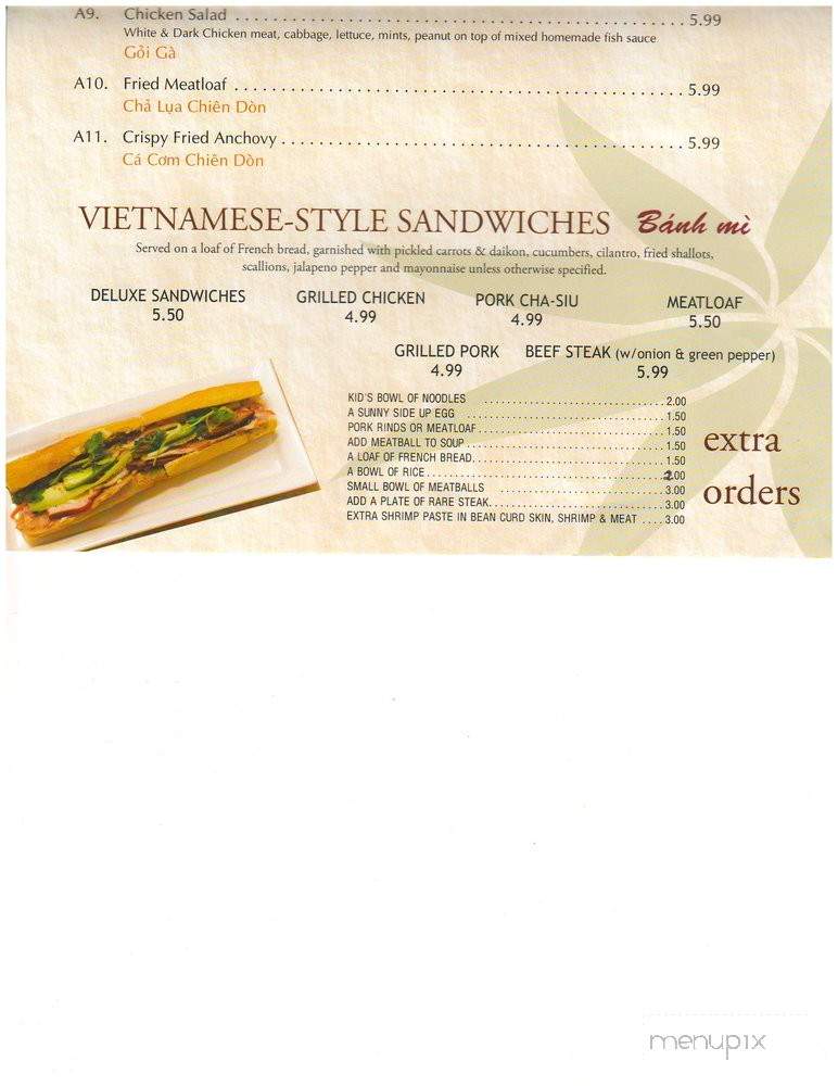 Pho Lena & Grill - Escondido, CA menu_pic