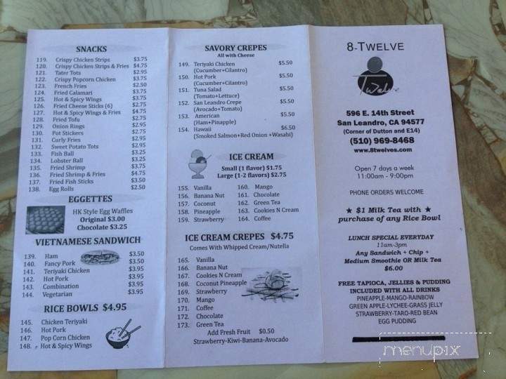 8-Twelve Oriental Market - San Leandro, CA menu_pic