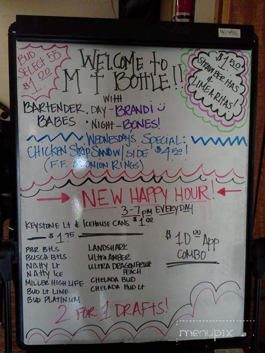 Restaurant and Lounge M T Bottle - Murfreesboro, TN menu_pic