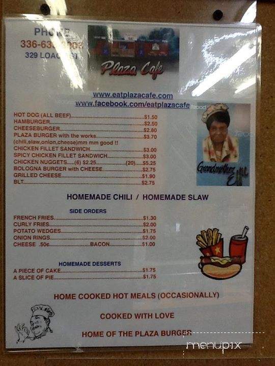 Plaza Cafe - Asheboro, NC menu_pic