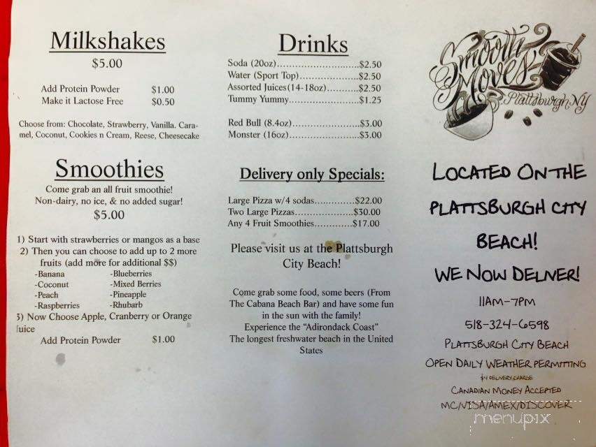 Smooth Moves - Plattsburgh, NY menu_pic