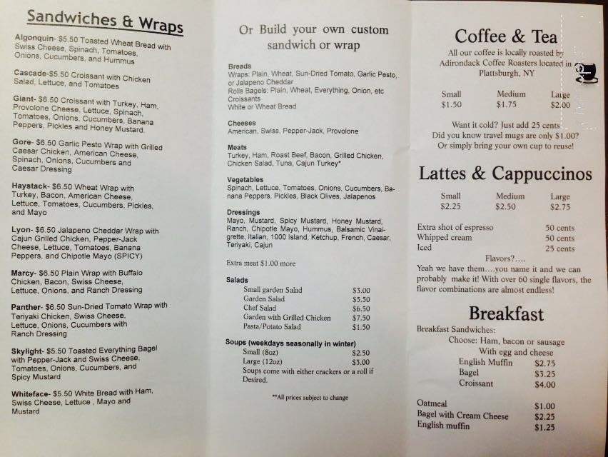 Smooth Moves - Plattsburgh, NY menu_pic