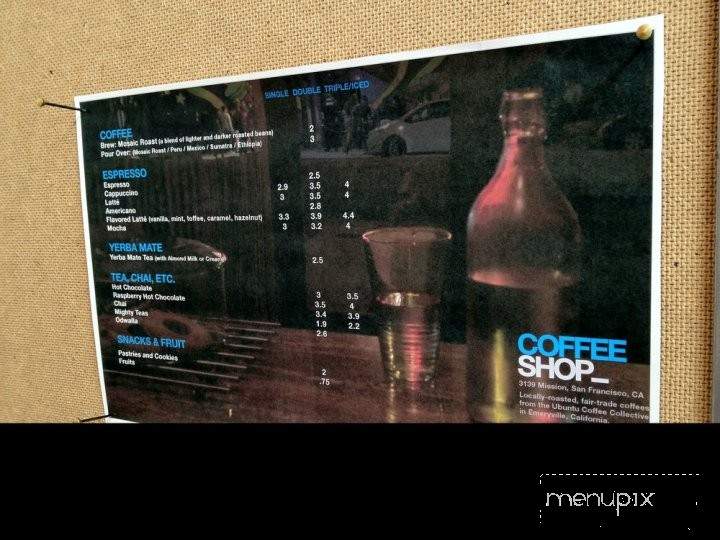 Coffeeshop - San Francisco, CA menu_pic