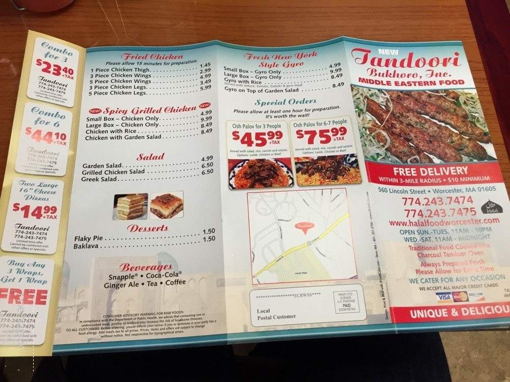 Tandoori International Halal Restaurant and Bakery - Worcester, MA menu_pic