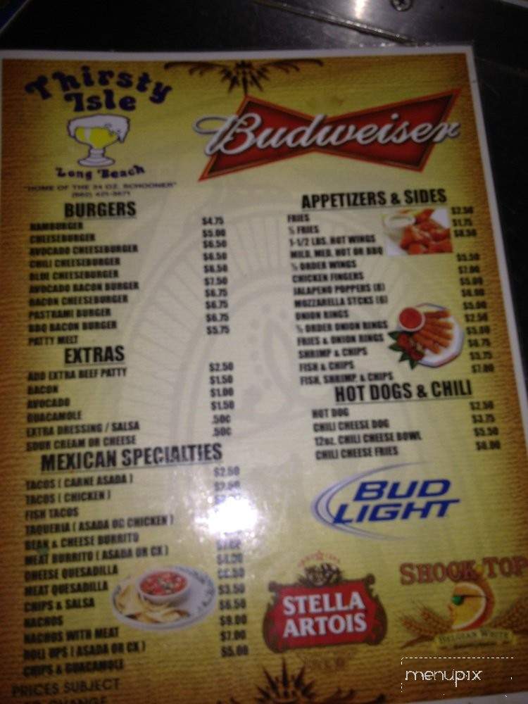 Thirsty Isle - Long Beach, CA menu_pic