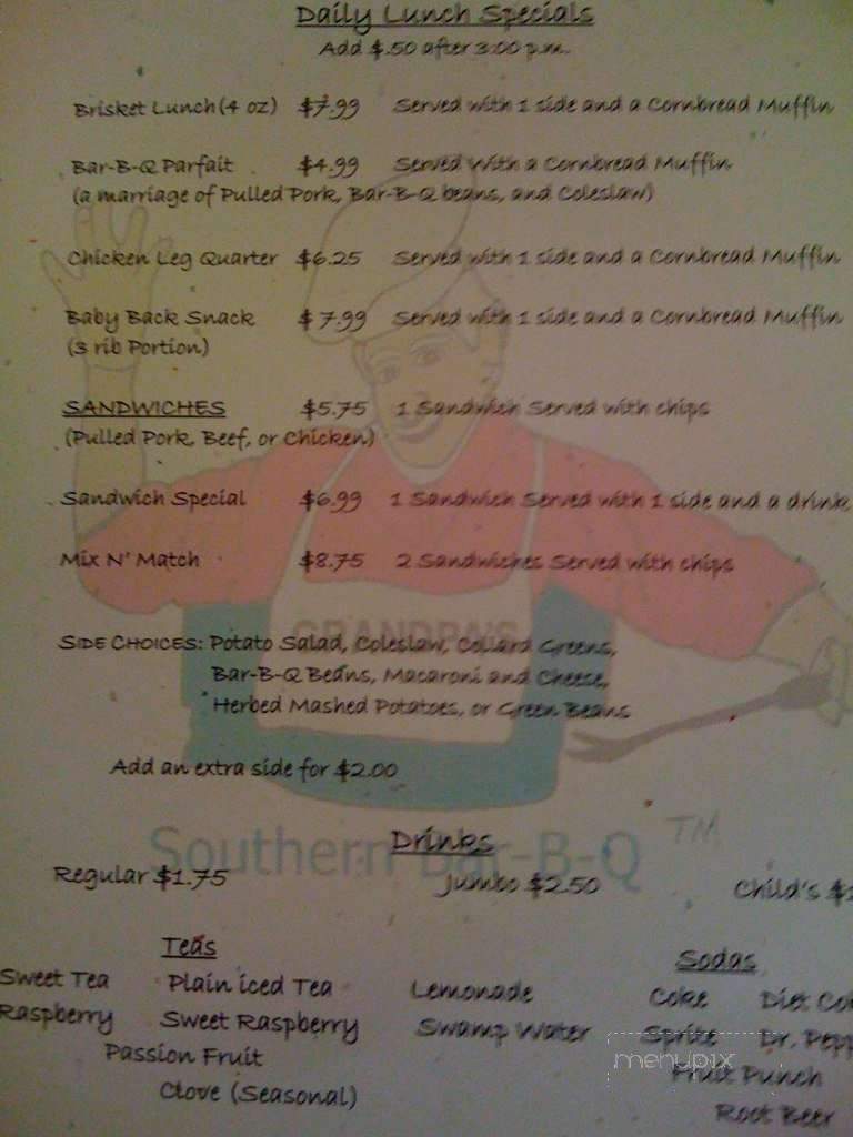 Grandpas Southern Bar-B-Q - Rexburg, ID menu_pic
