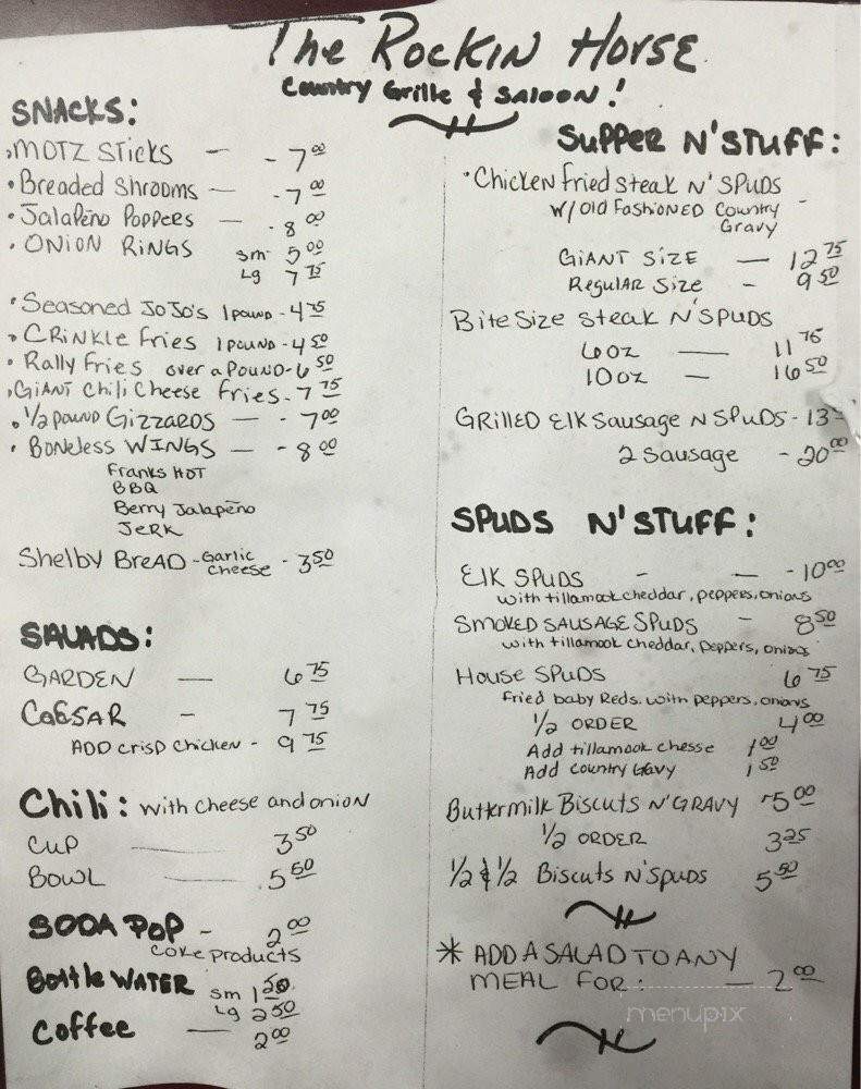 Rockin' Horse Country Grille & Saloon - Lewiston, ID menu_pic