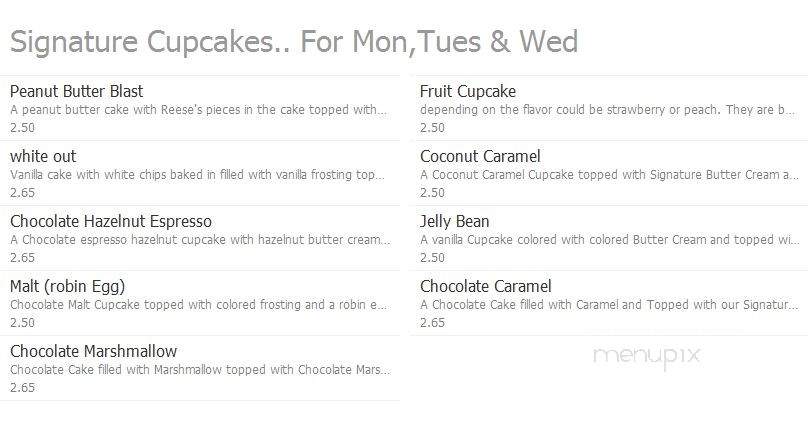 Pieces of Heaven Cupcakery - Twin Falls, ID menu_pic