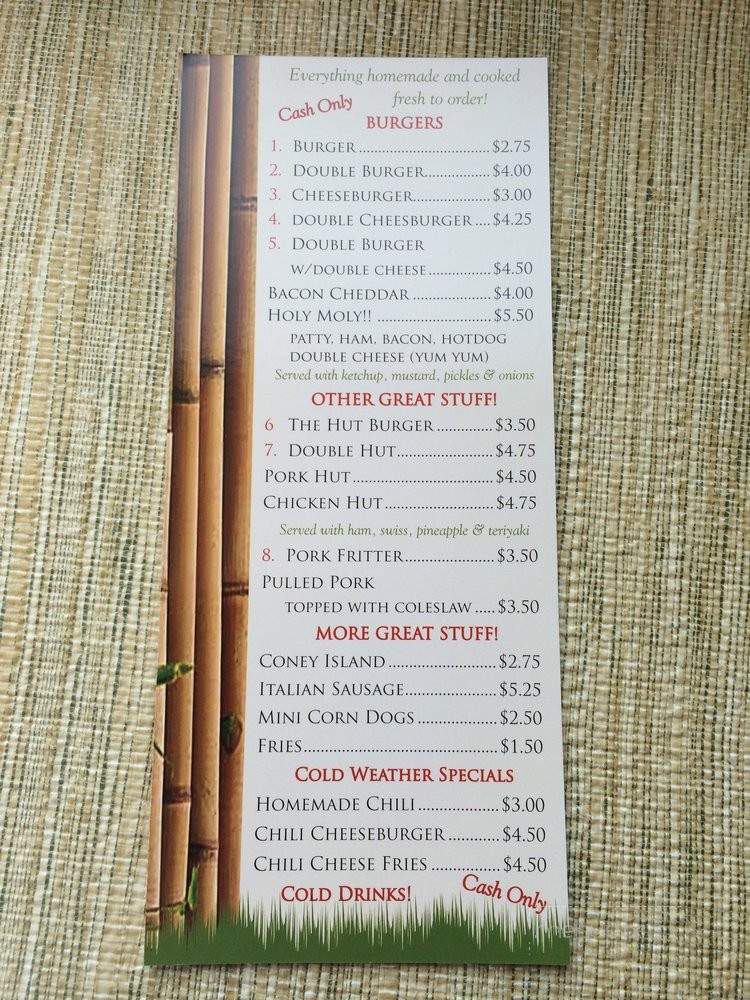 The Hut - Post Falls, ID menu_pic