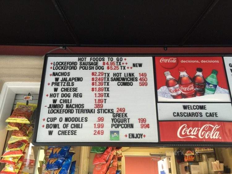 Casciaro's Snack Attack Cafe - Lodi, CA menu_pic
