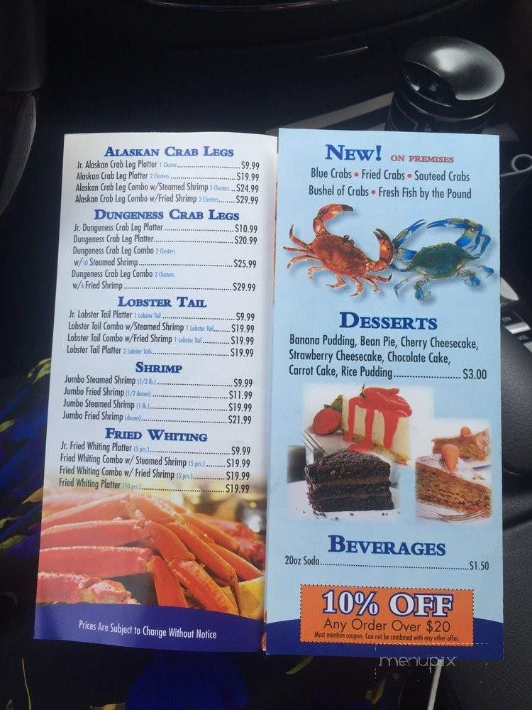 Seafood Sensations - Philadelphia, PA menu_pic