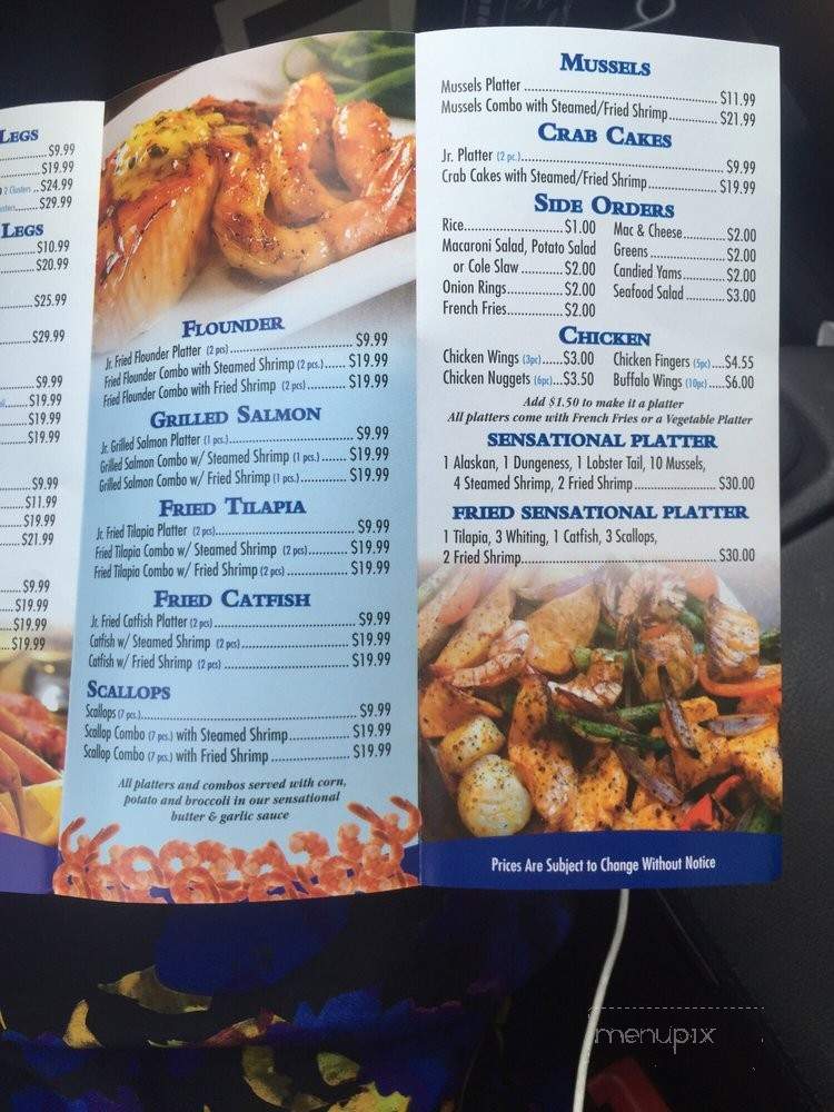 Seafood Sensations - Philadelphia, PA menu_pic