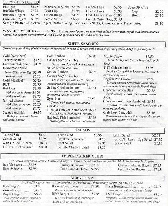 Hatboro's TNT Diner - Hatboro, PA menu_pic